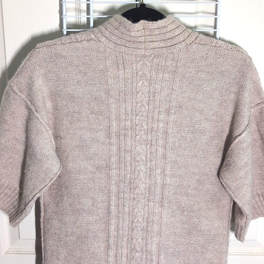 Banana Republic Small Tan Luxurious Wool & Alpaca Blend Faux Wrap Knit Sweater - Picture 7 of 13